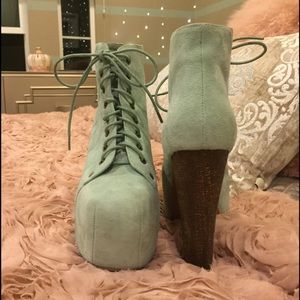 Jeffrey Campbell Mint Suede Litas ✨ RARE